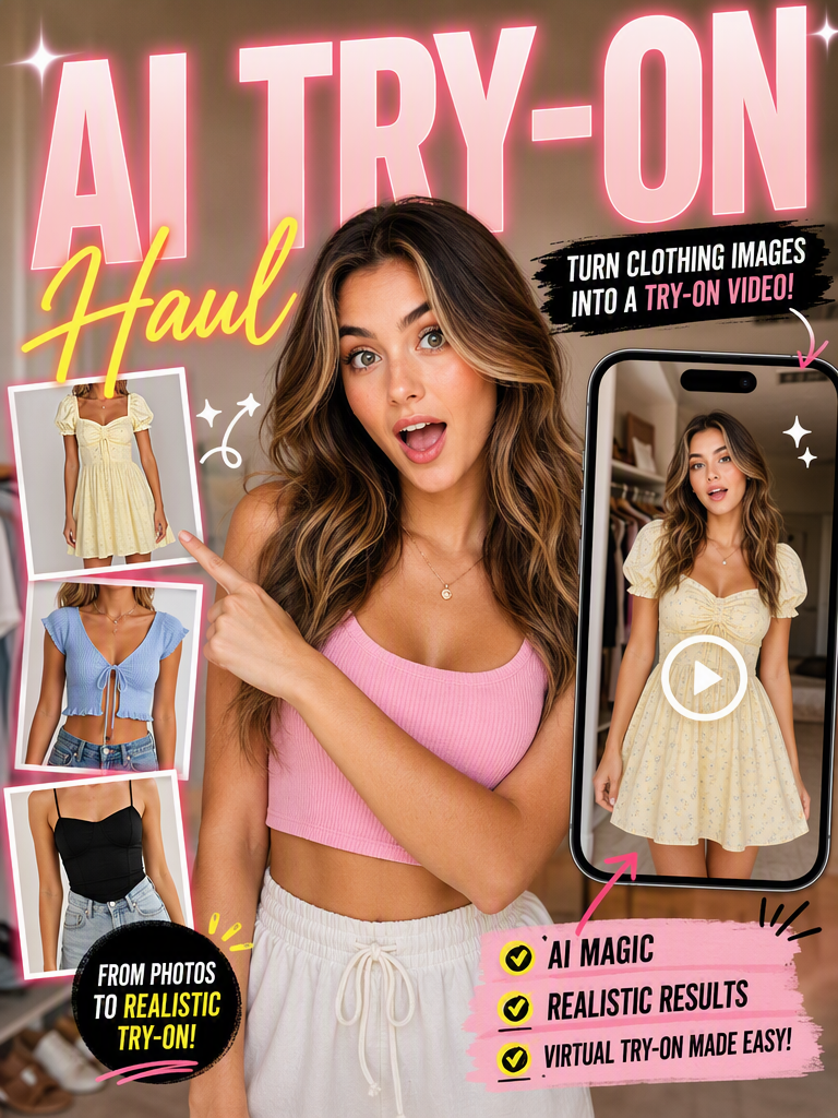 Create an AI Try-On Haul Video From Clothing Images