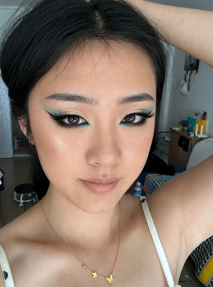 AI makeup transfer result generated with GPT Image 2.5 in WeShop AI